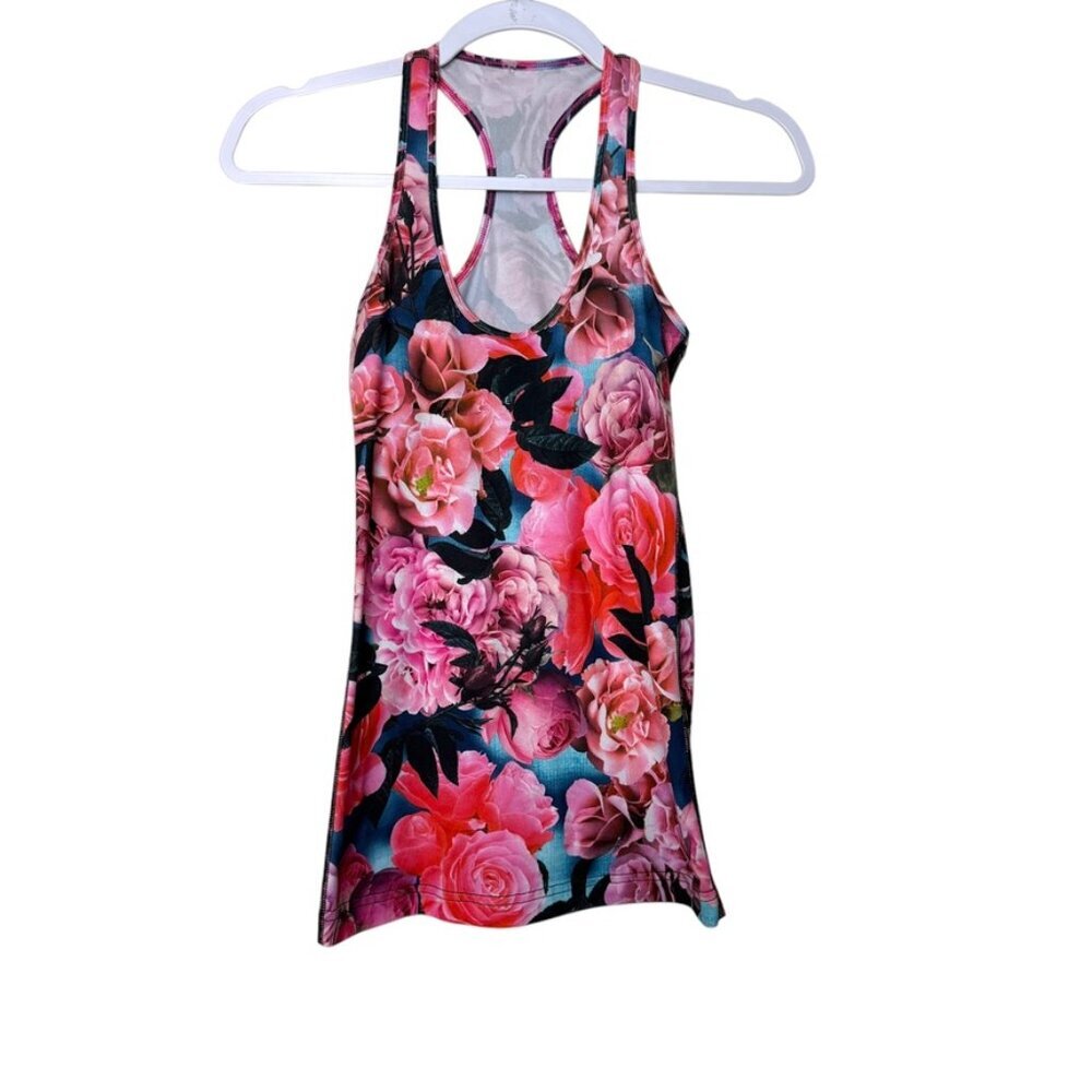 Lululemon Cool Racerback Secret Garden Women 4 Pink Floral Stretch Breathable